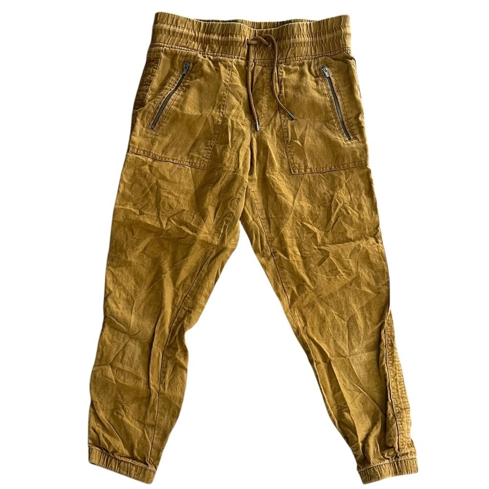 Athleta Cabo Linen Jogger Pants | Golden Mustard | Size 2P Petite linen women’s